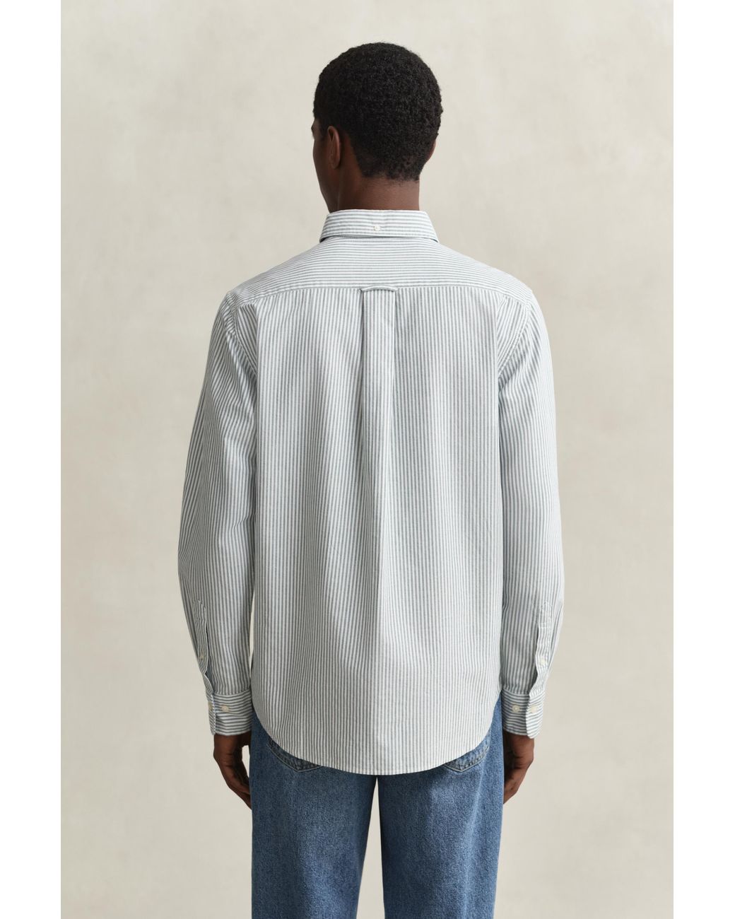 Gant Gray Classic Regular Striped Oxford Shirt for men