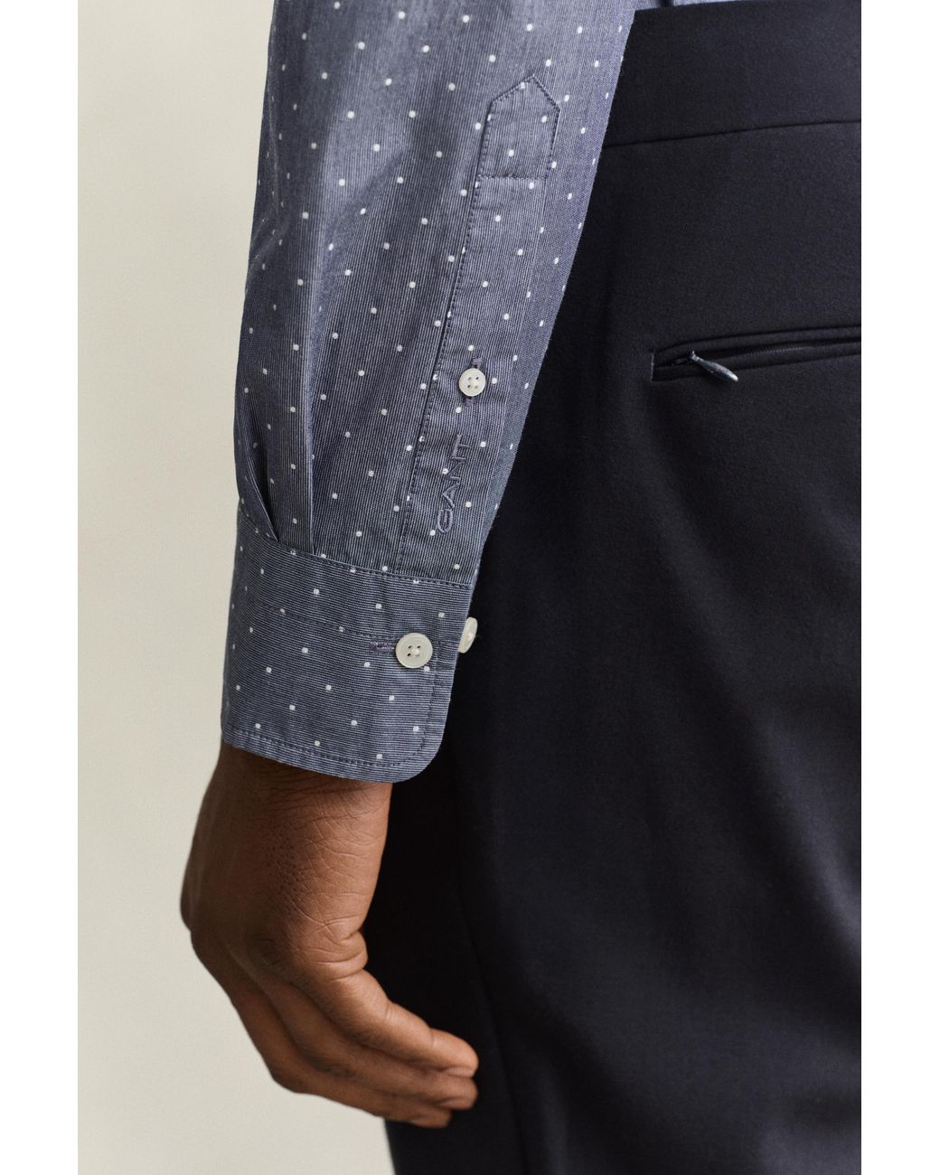 Gant Blue Fil Coupé Shirt Persian for men