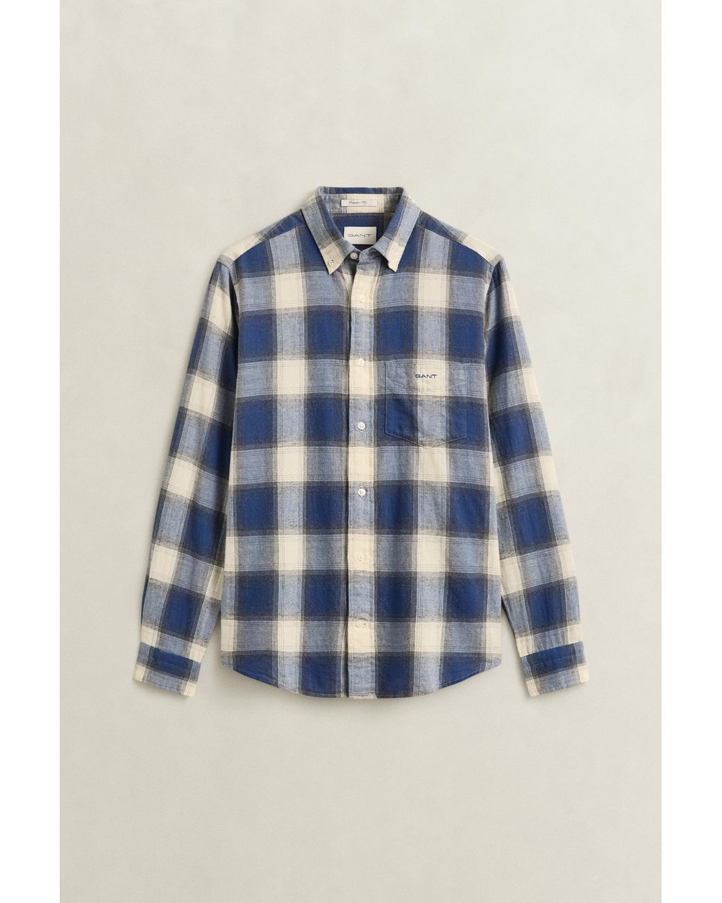 Gant Blue Checked Windblown Flannel Shirt for men