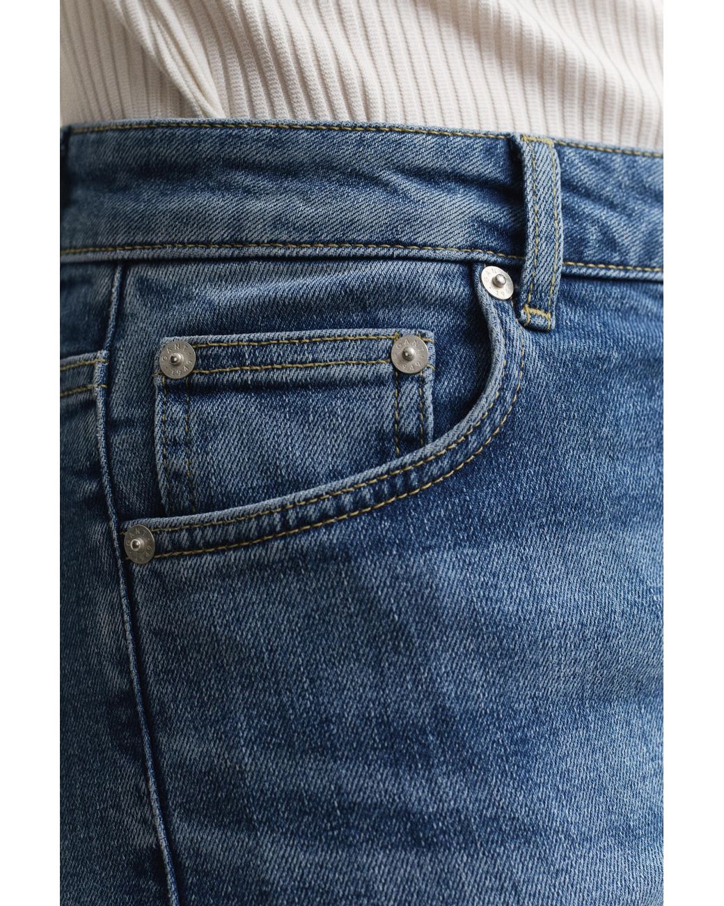 Gant Blue Slim Flared Stretch Jeans Mid Broken In