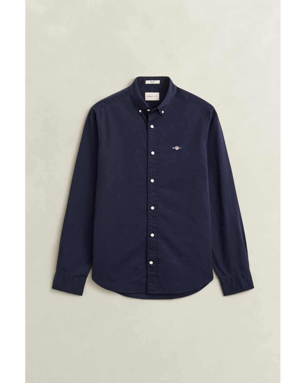 Gant Blue Classic Slim Poplin Shirt Evening for men