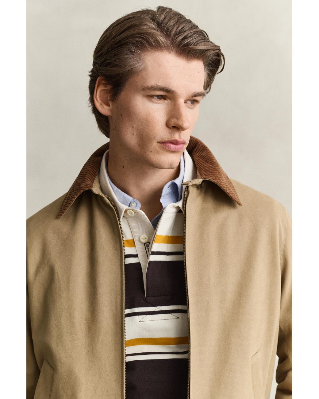 Gant Natural Moleskin Harrington Jacket Light Taupe for men