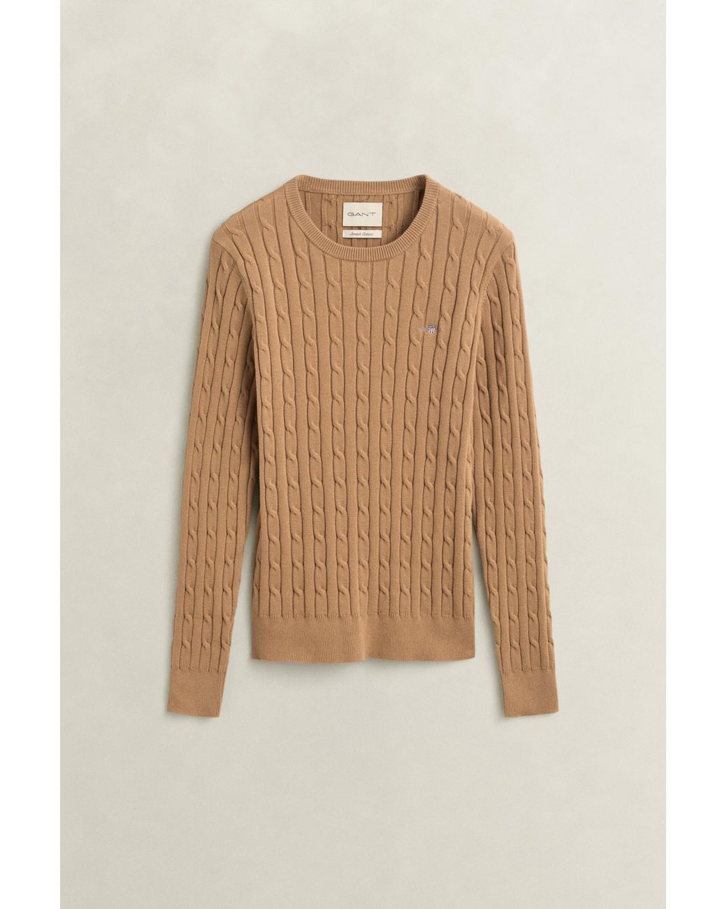 Gant Blue Classic Cable Knit Sweater Warm