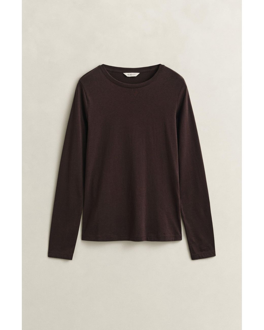 Gant Brown Light Cotton Long Sleeve T-Shirt Deep