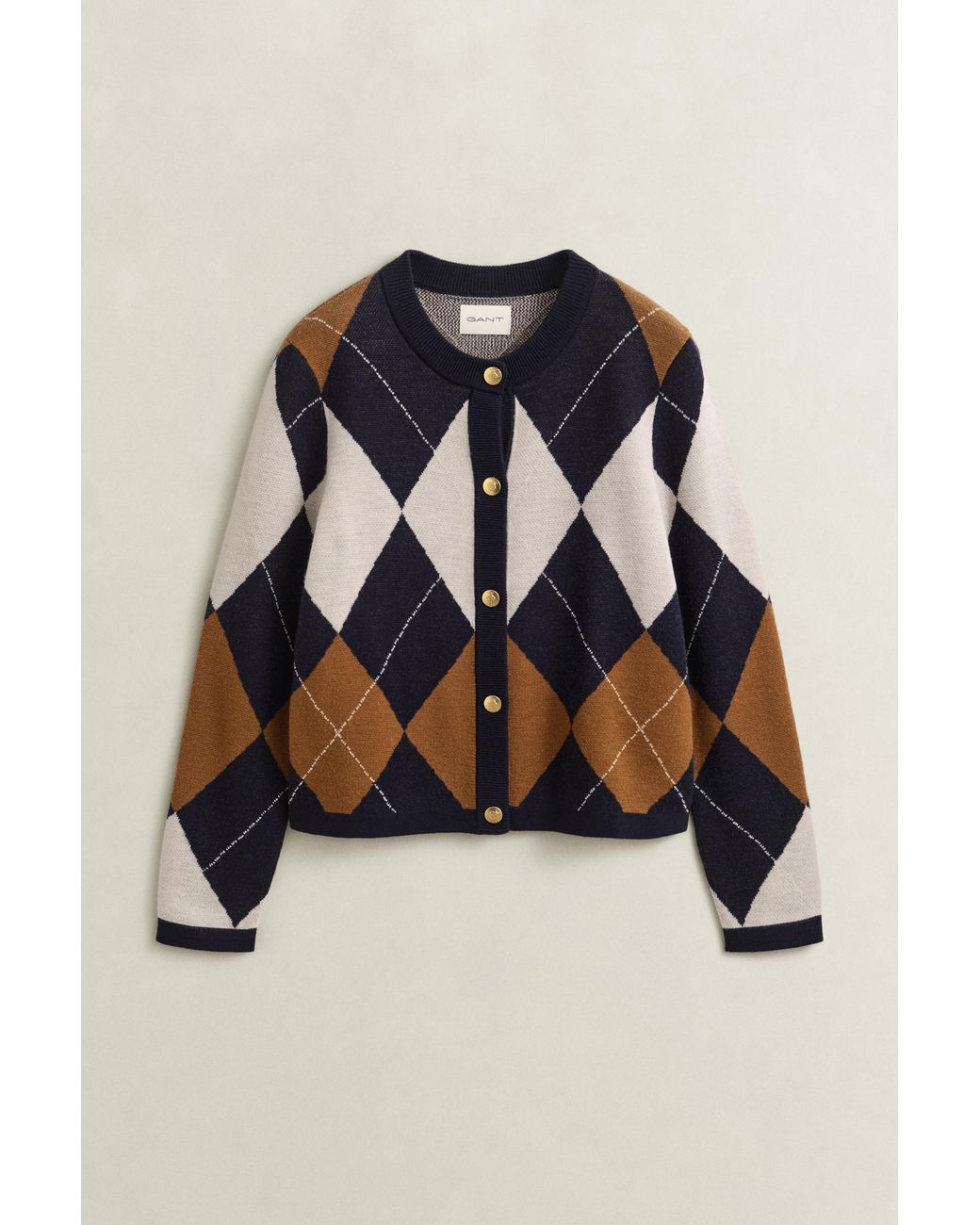 Gant Blue Argyle Cardigan Evening