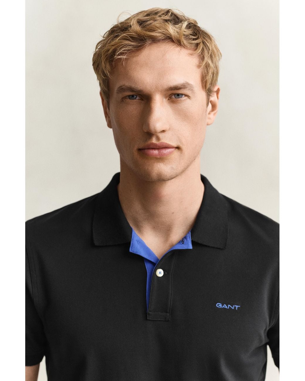 Gant Black Regular Fit Short Sleeve Contrast Pique Rugger Colour: 5 for men