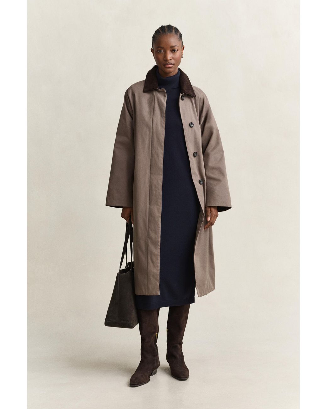 Gant Blue Merino Wool Turtleneck Dress Evening