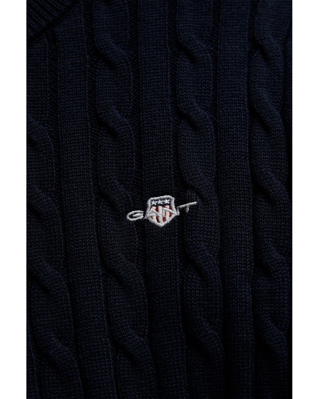 Gant Blue Teens Teen Girls Shield Cable Knit Sweater Evening
