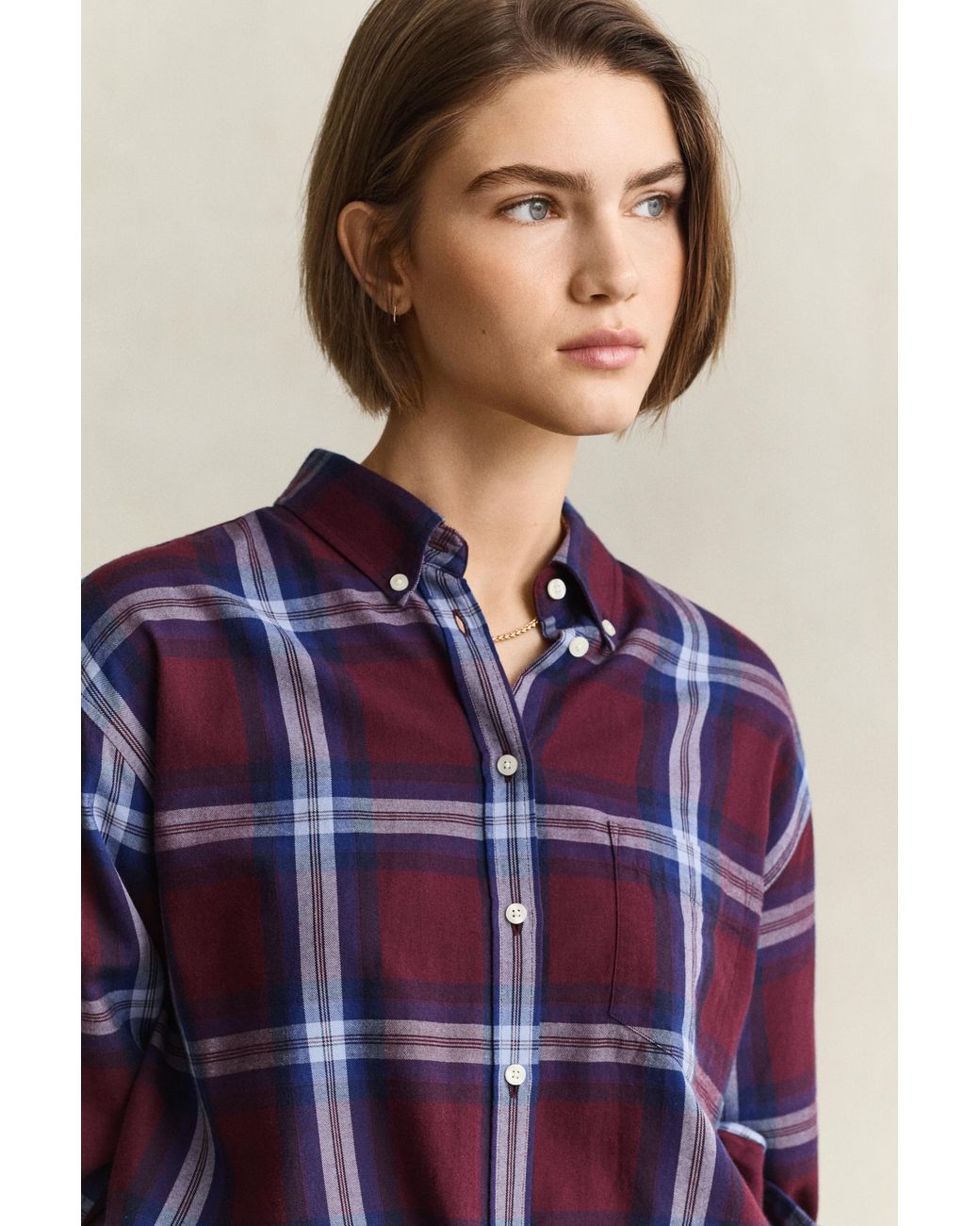 Gant Blue Relaxed Flannel Shirt