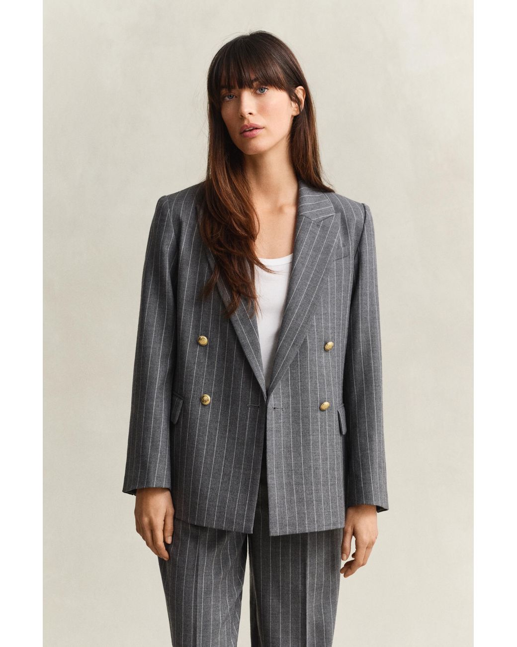 Gant Gray Pinstripe Club Blazer Charcoal Melange