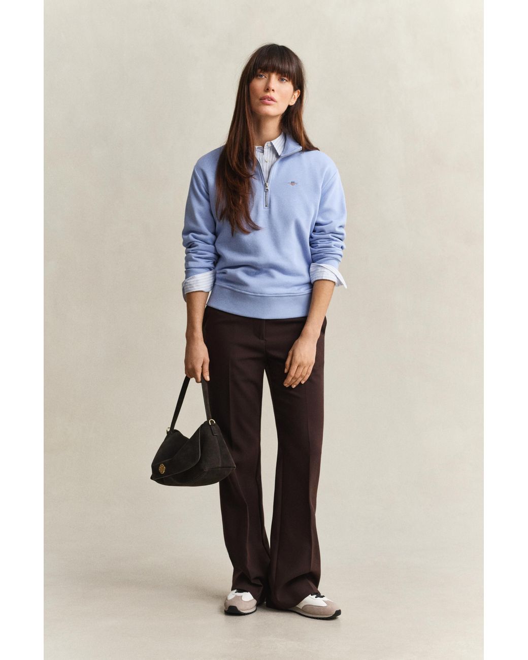 Gant Blue Shield Half Zip Sweatshirt