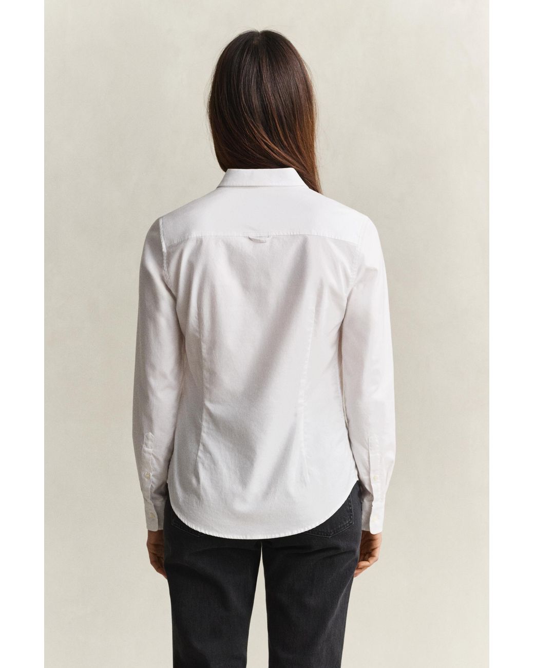 Gant White Classic Slim Stretch Oxford Shirt