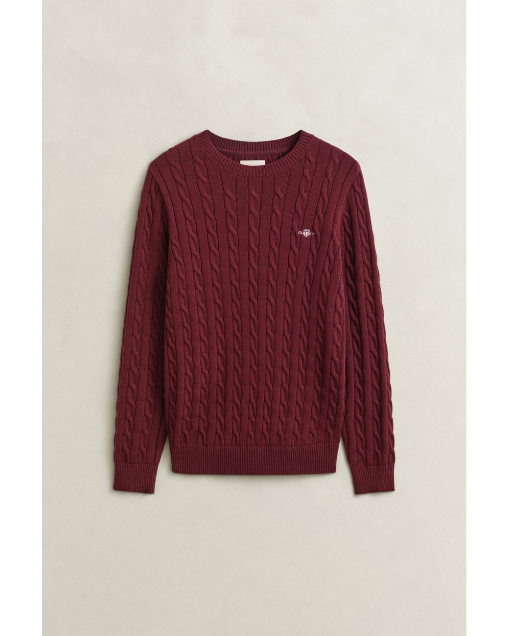 Gant Red Classic Cable Knit Sweater for men