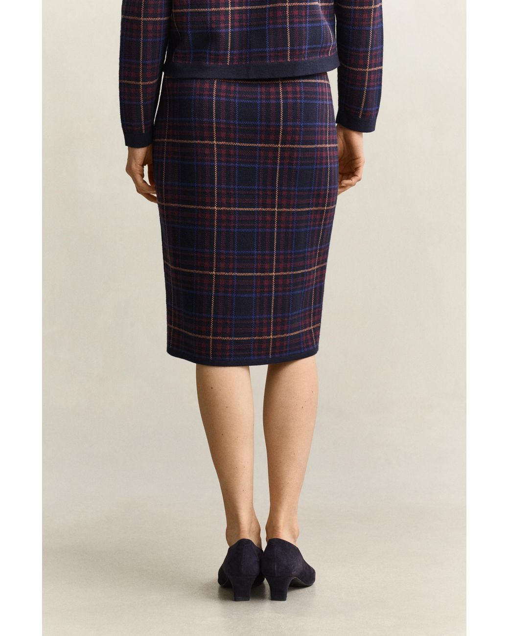 Gant Blue Checked Skirt Evening