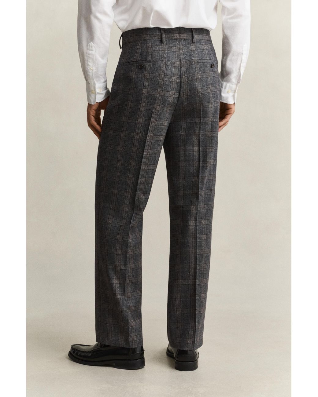 Gant Black Clen Check Suit Pants for men