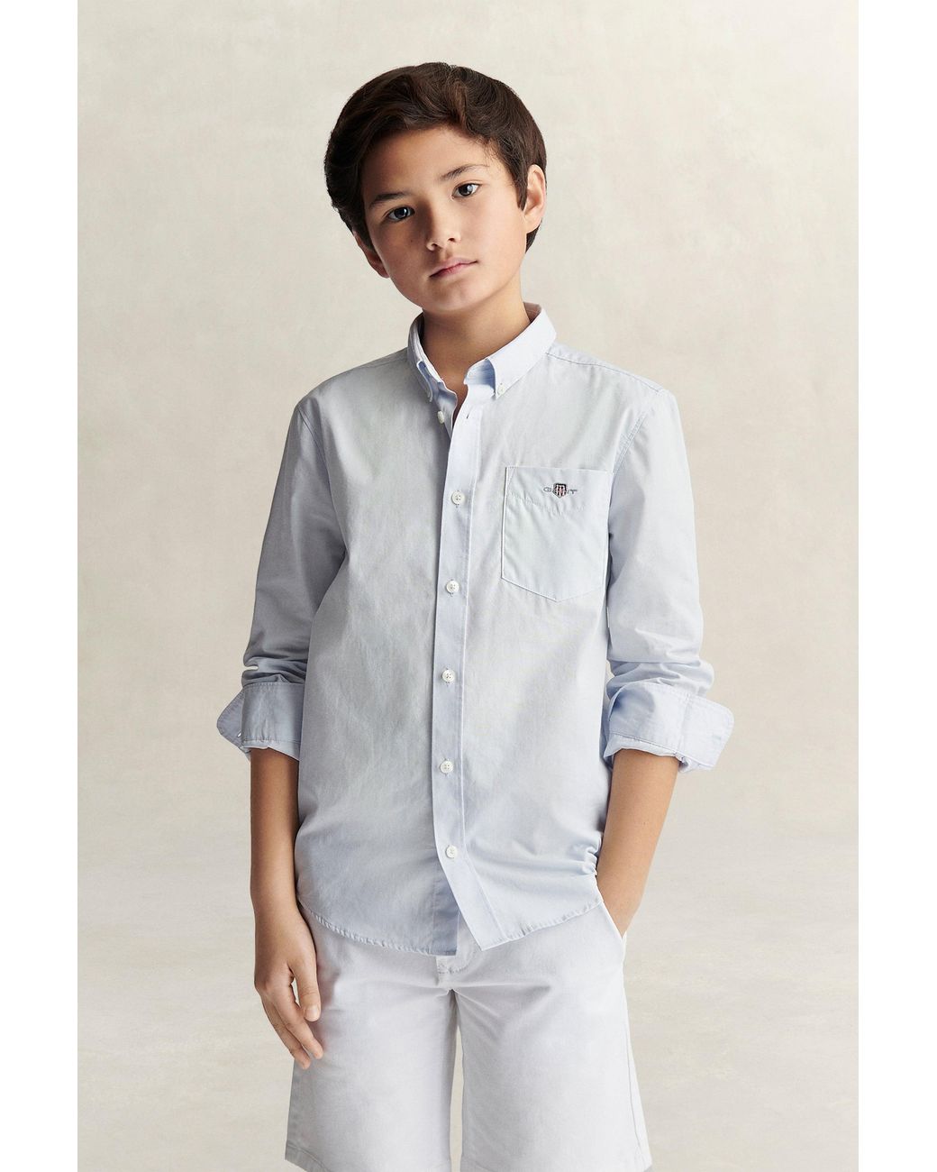 Gant Blue Teens Teen Boys Shield Poplin Shirt for men