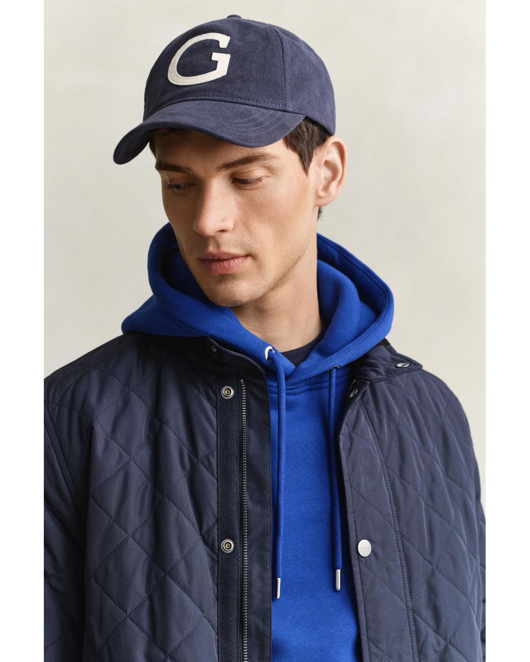 Gant Blue Quilted Mid Jacket Evening for men