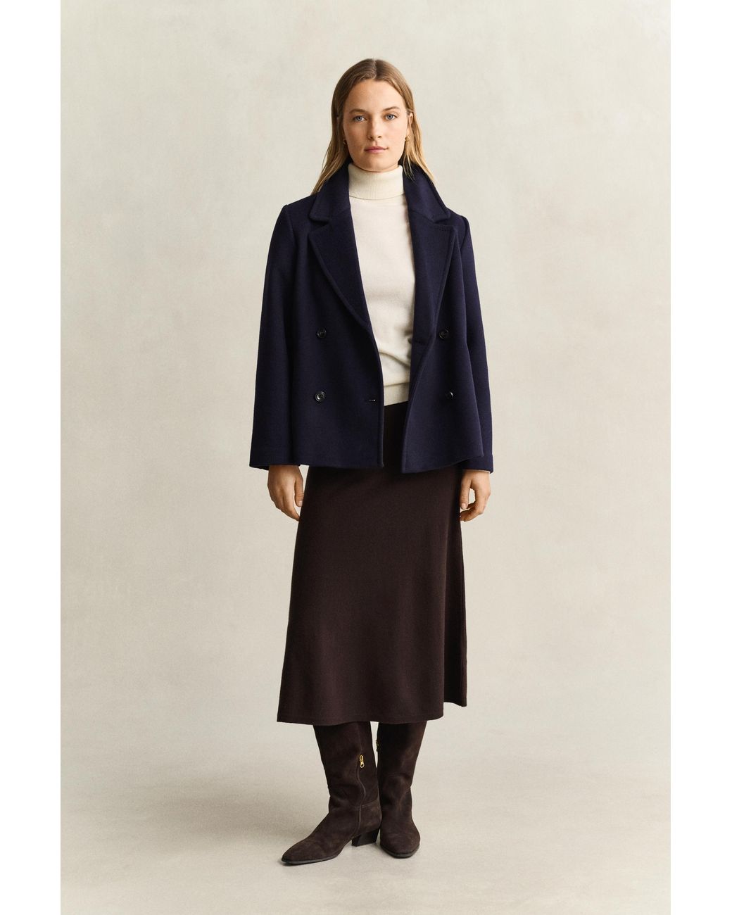 Gant Natural Lambswool Skirt Deep