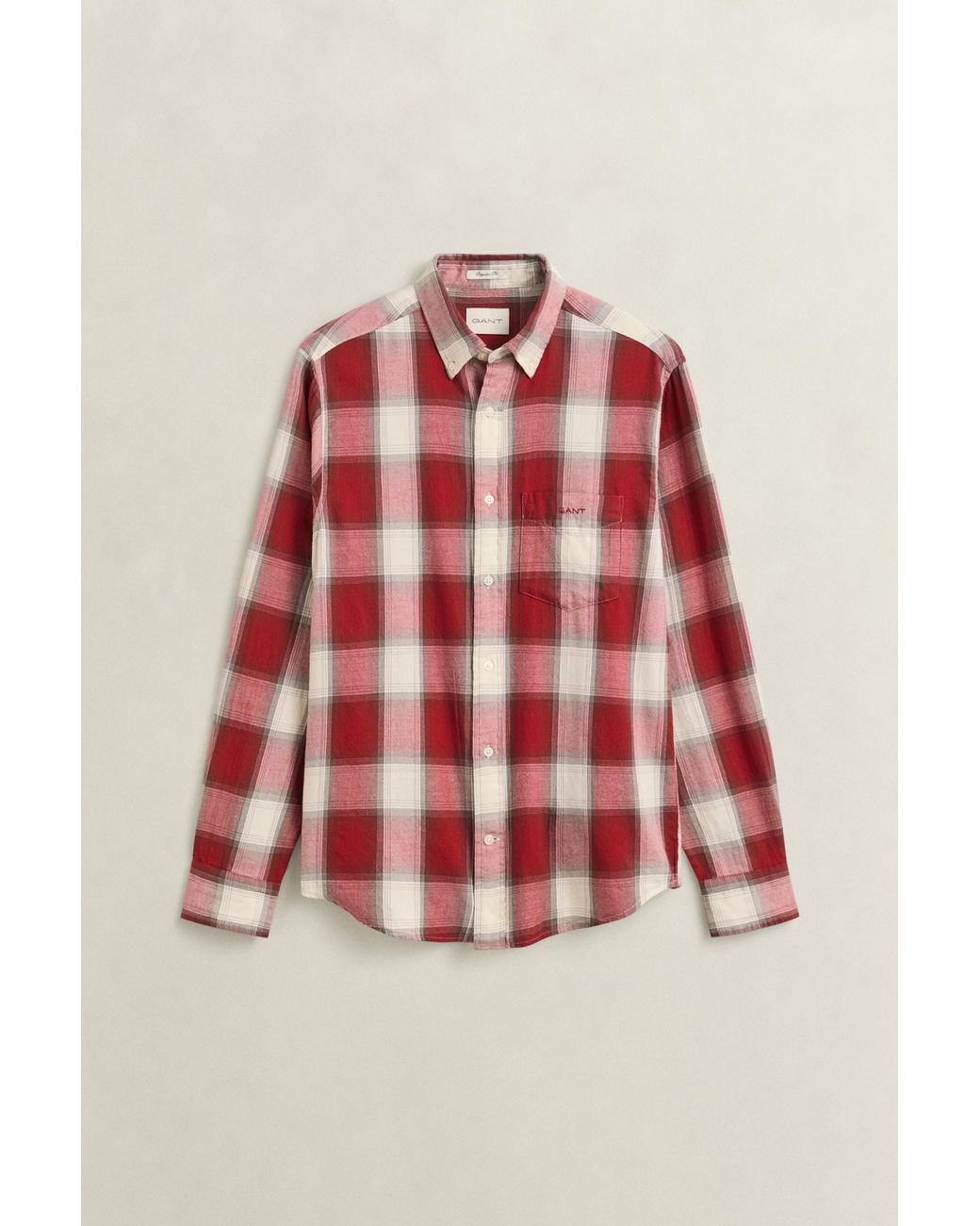 Gant Red Checked Windblown Flannel Shirt for men