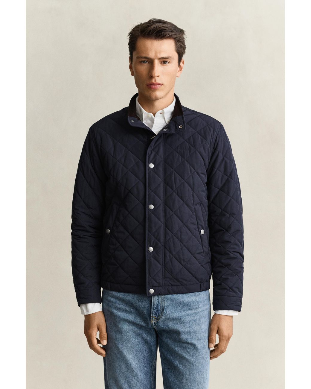 Gant Blue Quilted Jacket Evening for men
