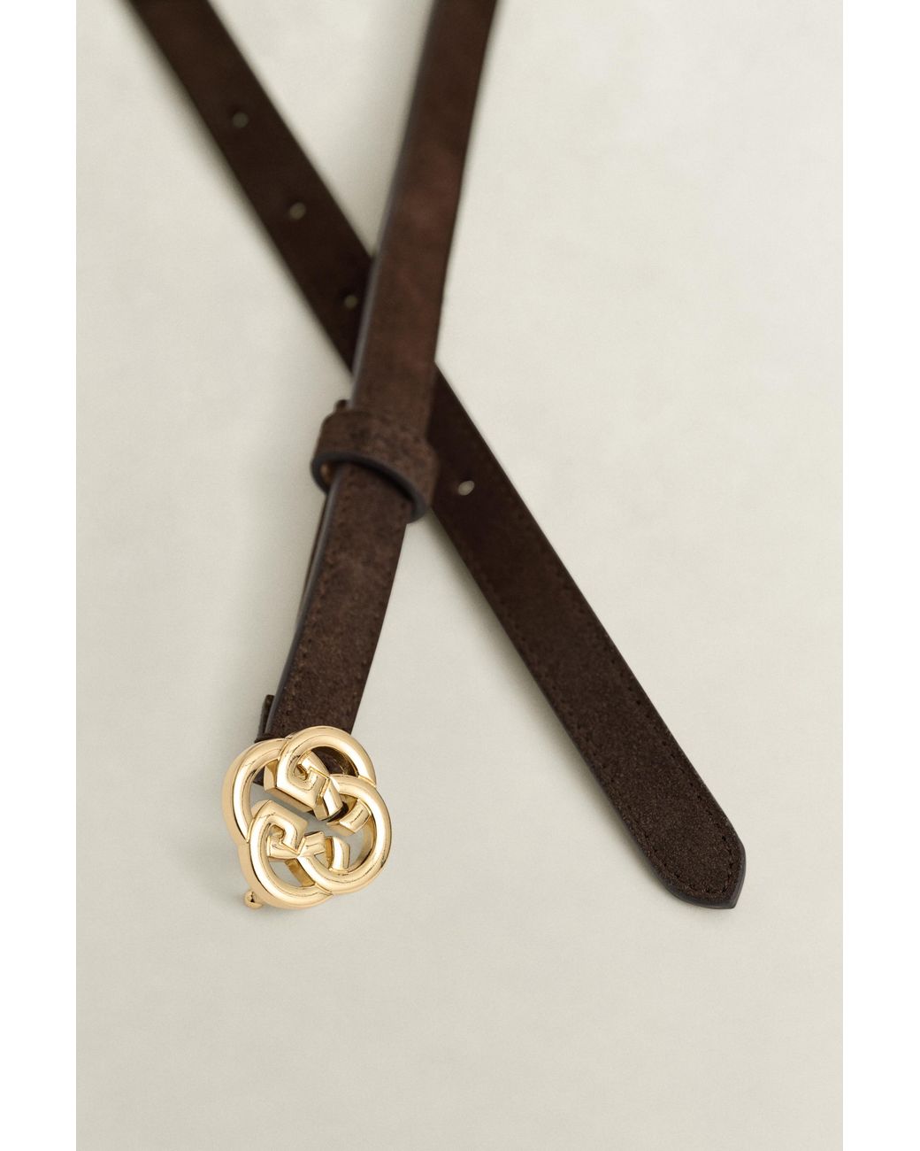 Gant Brown Monogram Suede Belt Deep