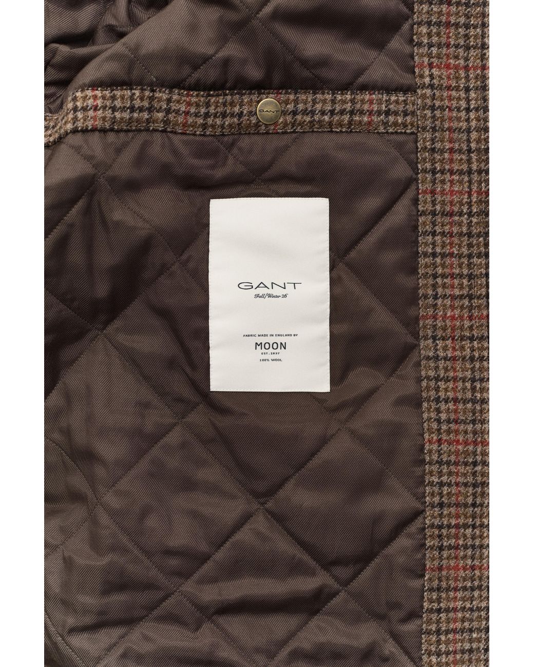 Gant Brown British Tweed Decker Jacket Dark Moss for men