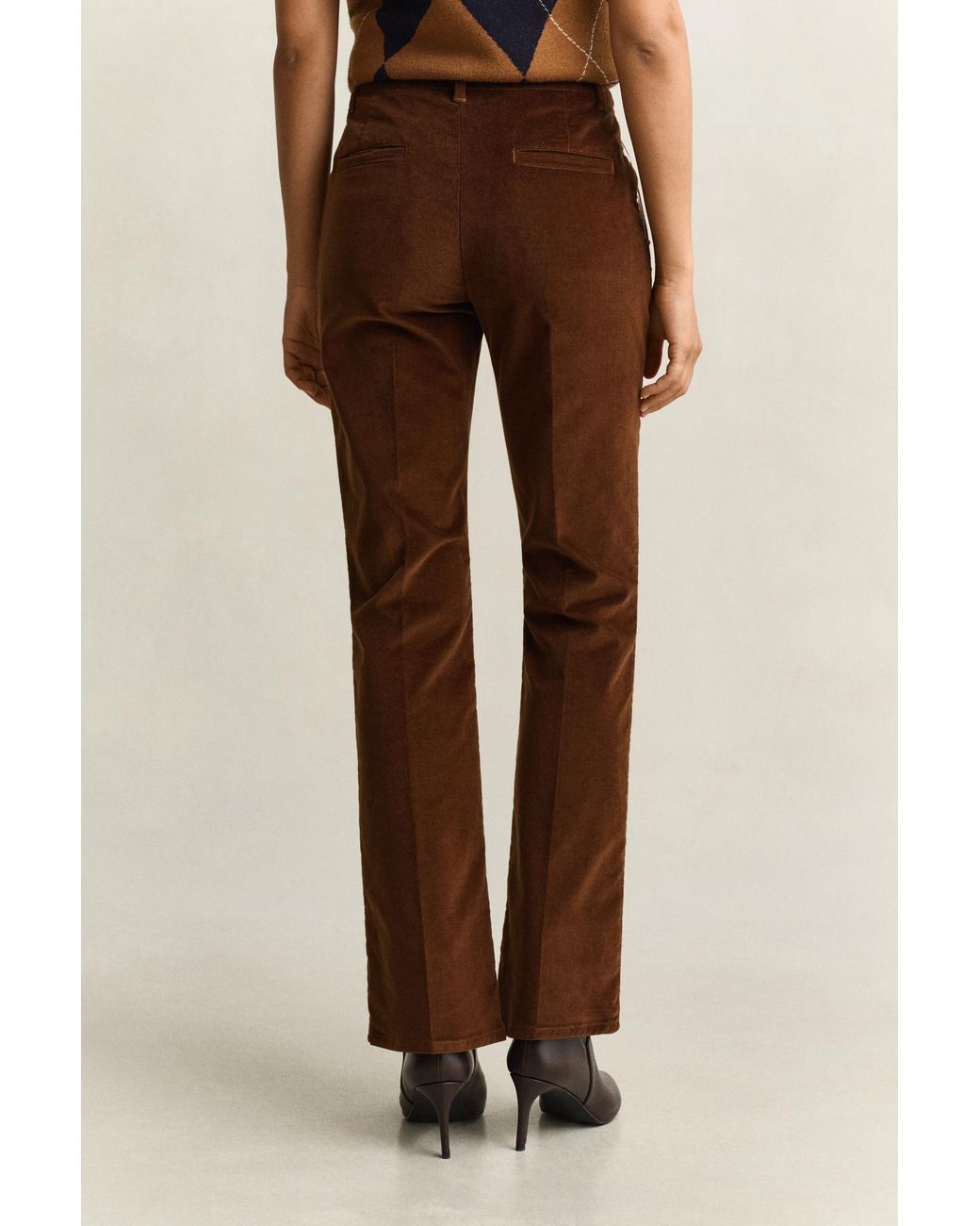 Gant Natural Flared Velvet Pants Mahogany