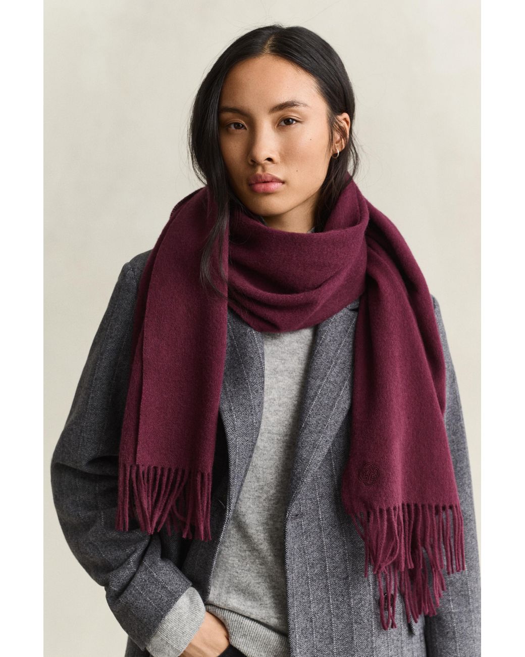 Gant Purple Woven Wool Scarf
