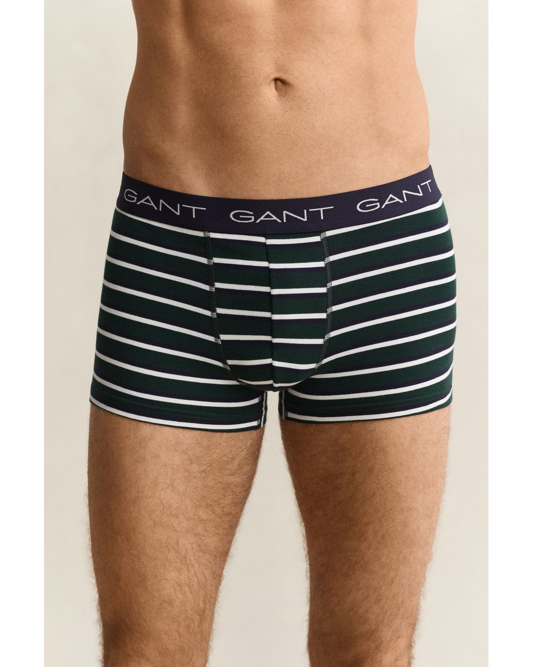 Gant Blue 3-Pack Striped Trunks Tartan for men