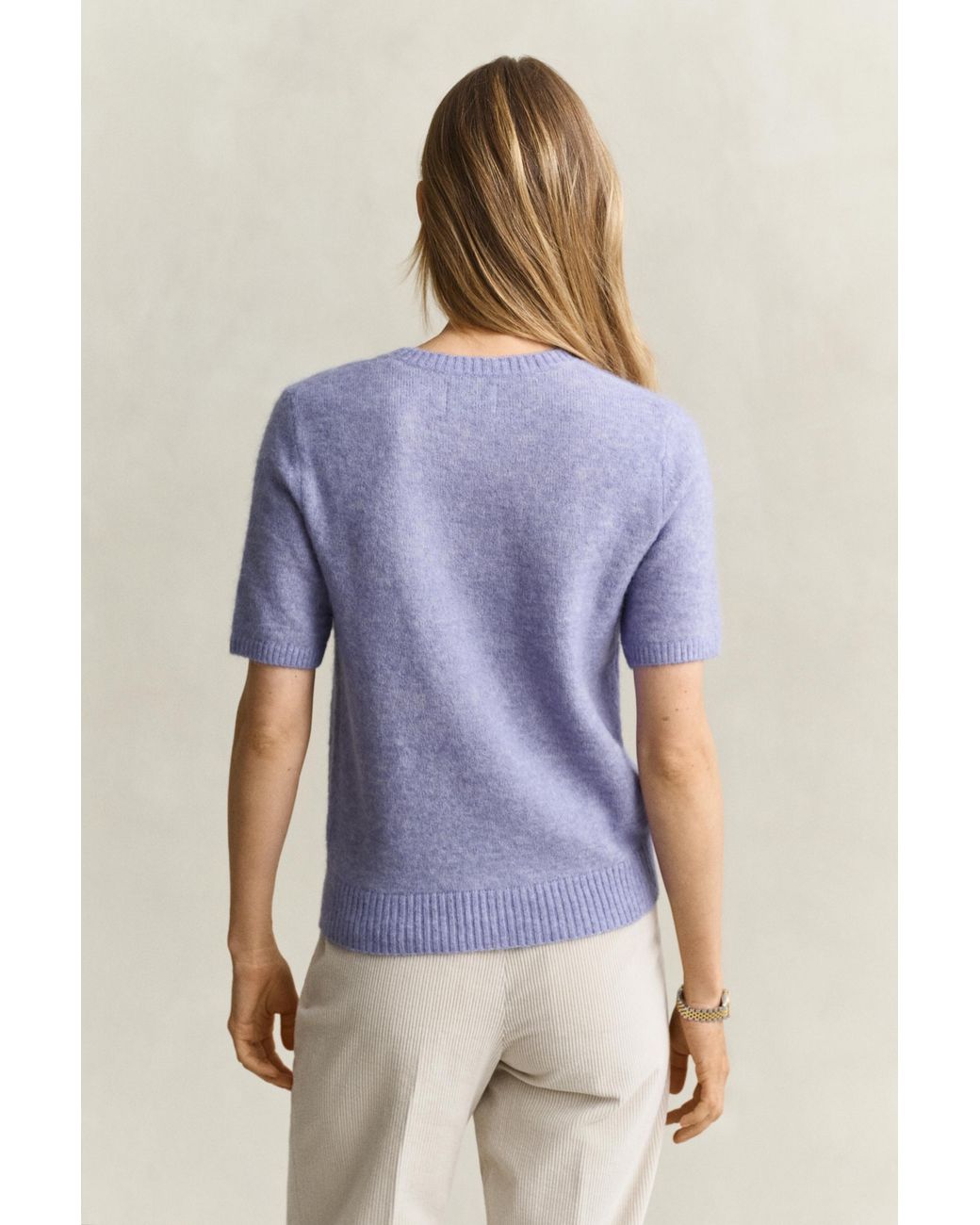 Gant Blue Alpaca Wool Blend Short Sleeve Sweater
