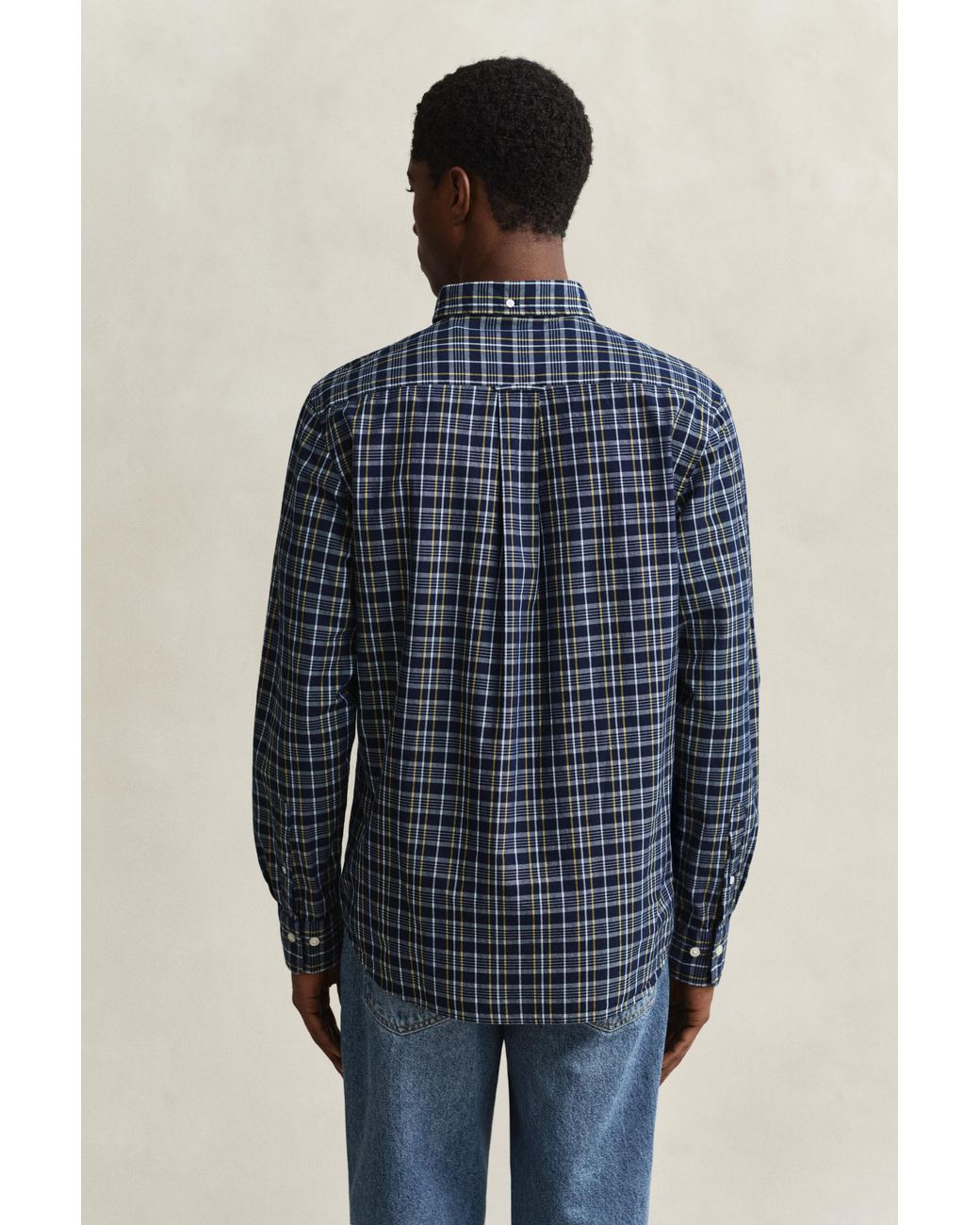 Gant Blue Checked Archive Poplin Shirt for men