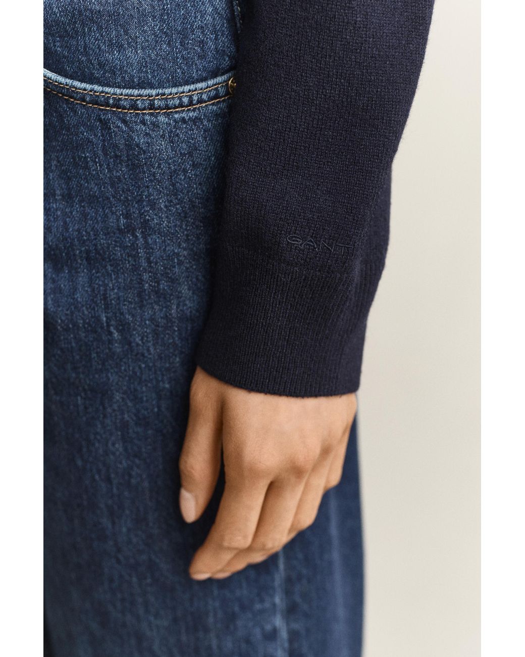 Gant Blue Lambswool Rugger Sweater Evening
