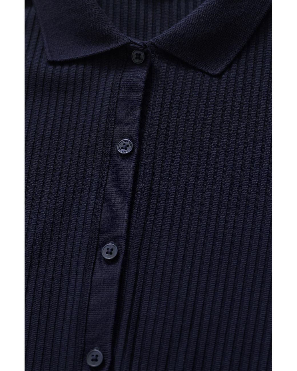 Gant Blue Slim Ribbed Polo Dress Evening