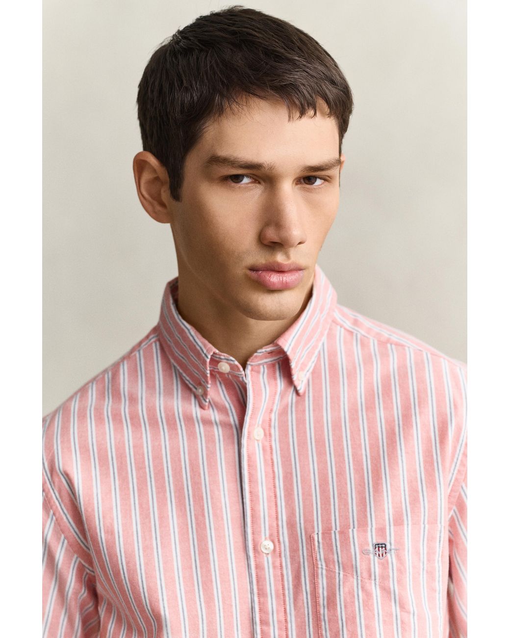 Gant Pink Striped Classic Oxford Shirt for men