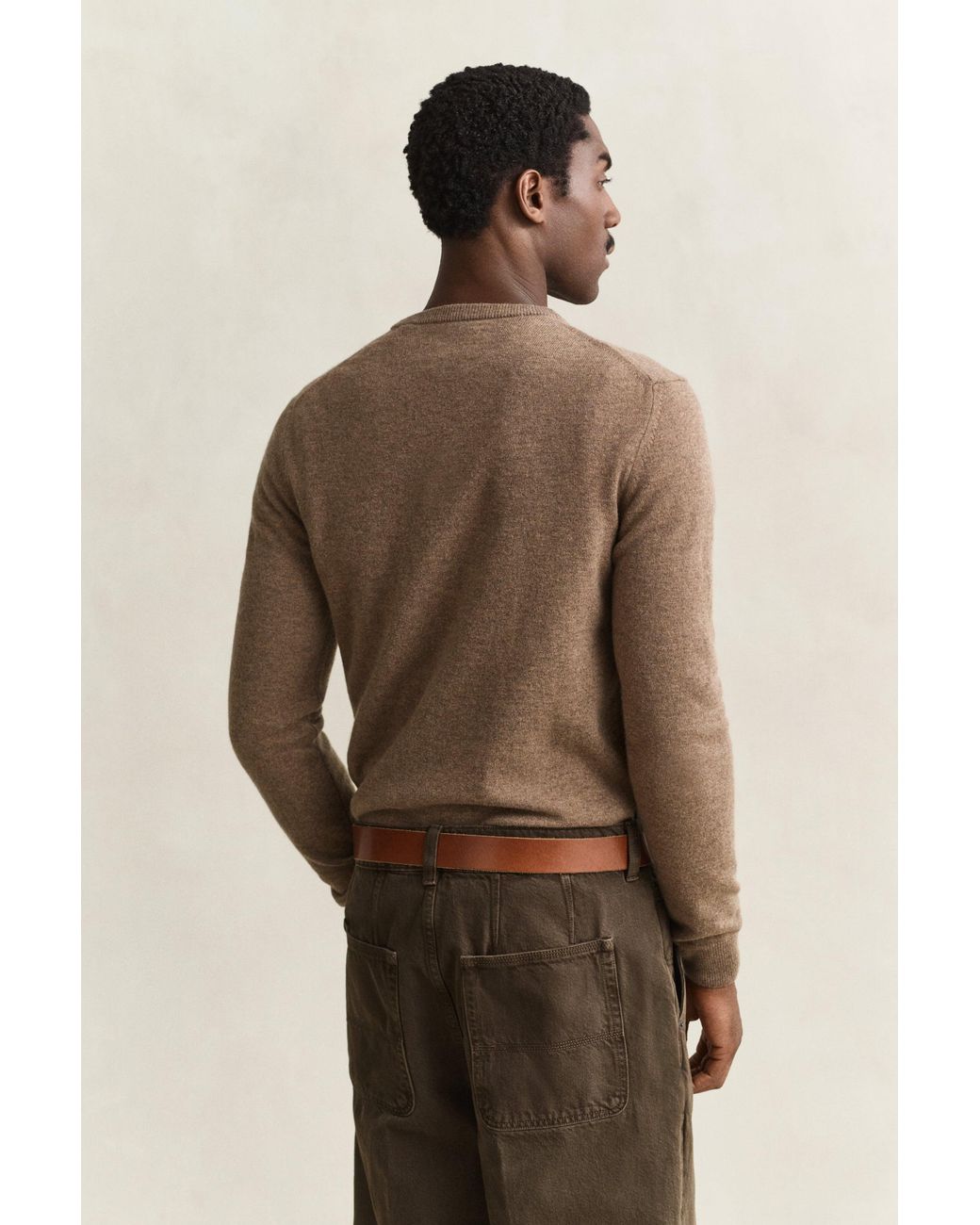 Gant Natural Lambswool Crew Neck Sweater Light Melange for men