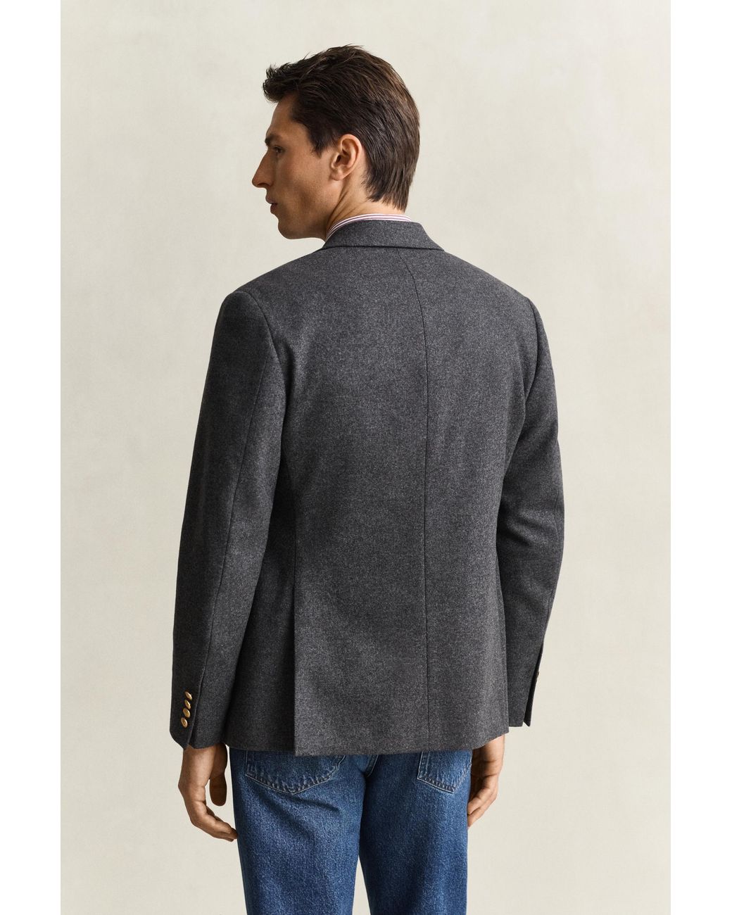 Gant Blue Classic Flannel Wool Club Blazer for men