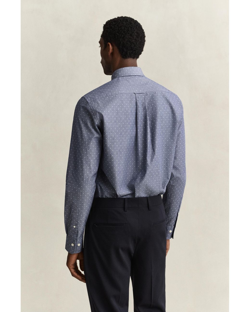 Gant Blue Fil Coupé Shirt Persian for men