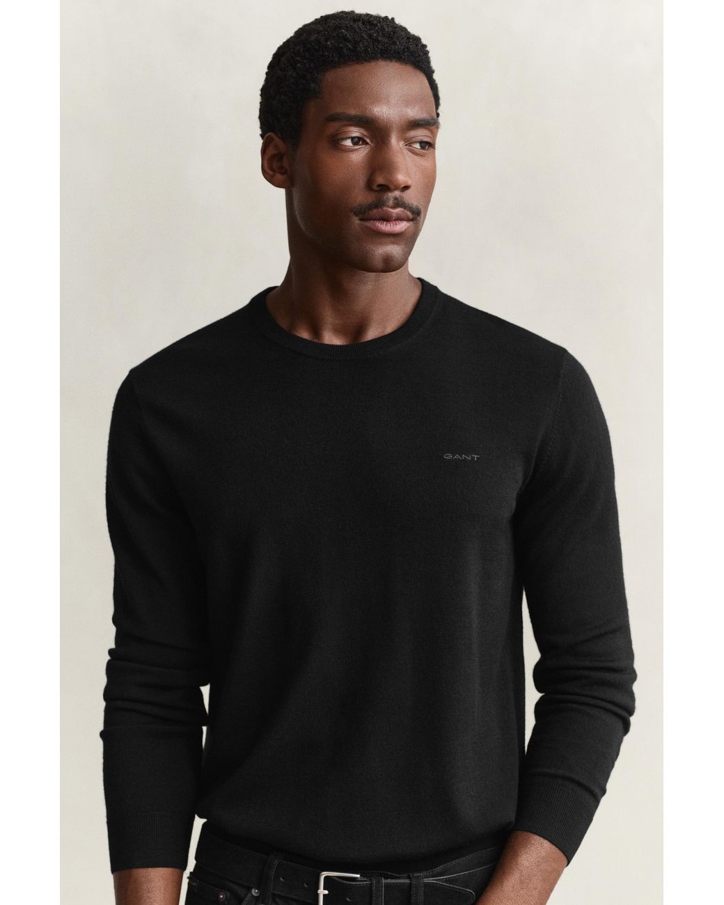 Gant Blue Merino Wool Crew Neck Sweater for men