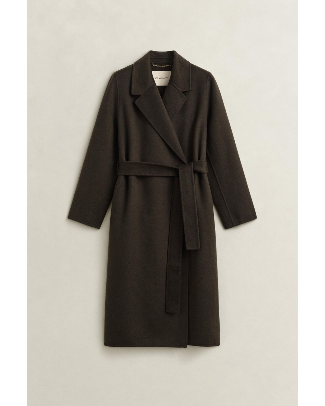 Gant Black Handstitched Belted Coat Dark Moss