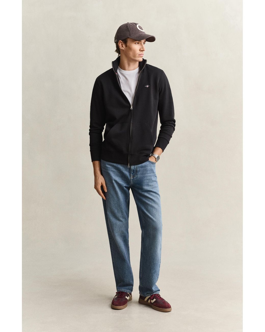 Gant Black Shield Zip Sweatshirt for men