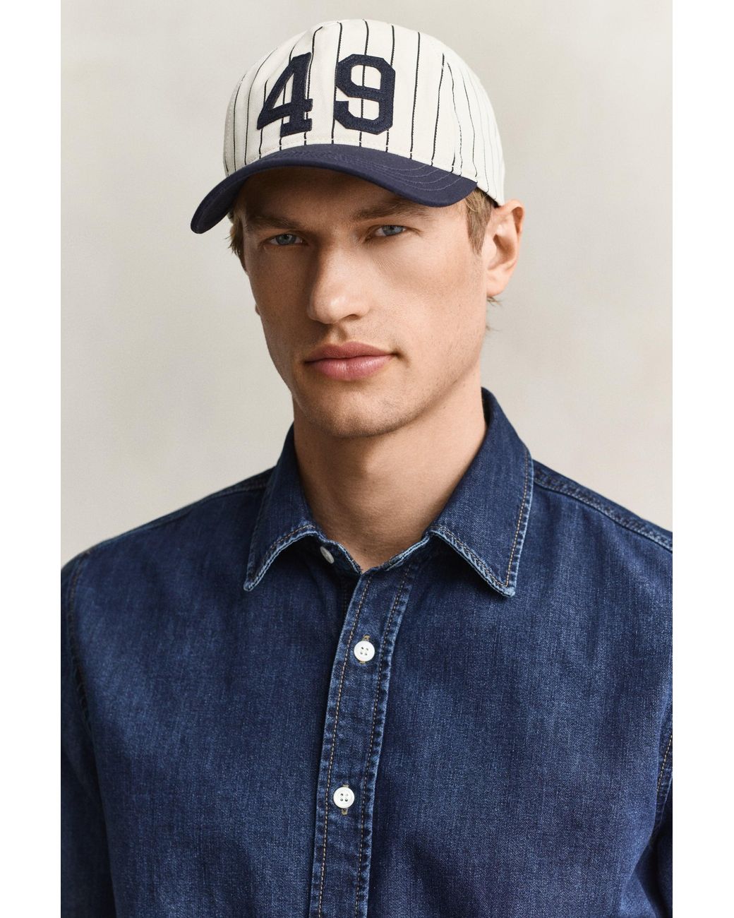 Gant Blue Denim Shirt Dark Worn In for men