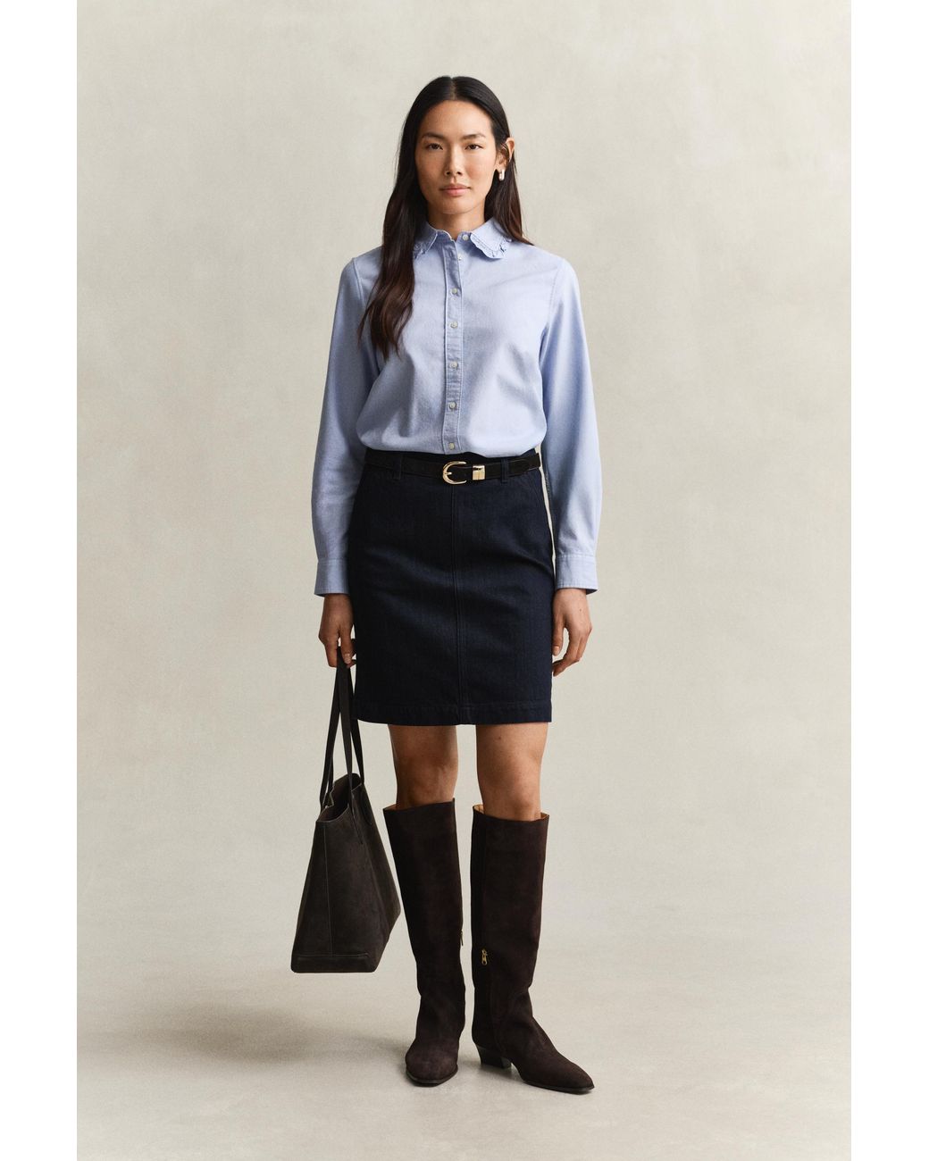 Gant Blue Frilly Classic Oxford Shirt