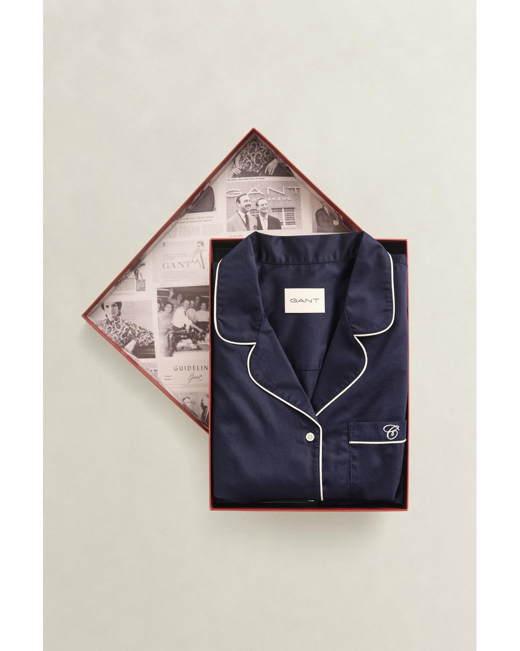 Gant Blue Satin Pajama Set Evening