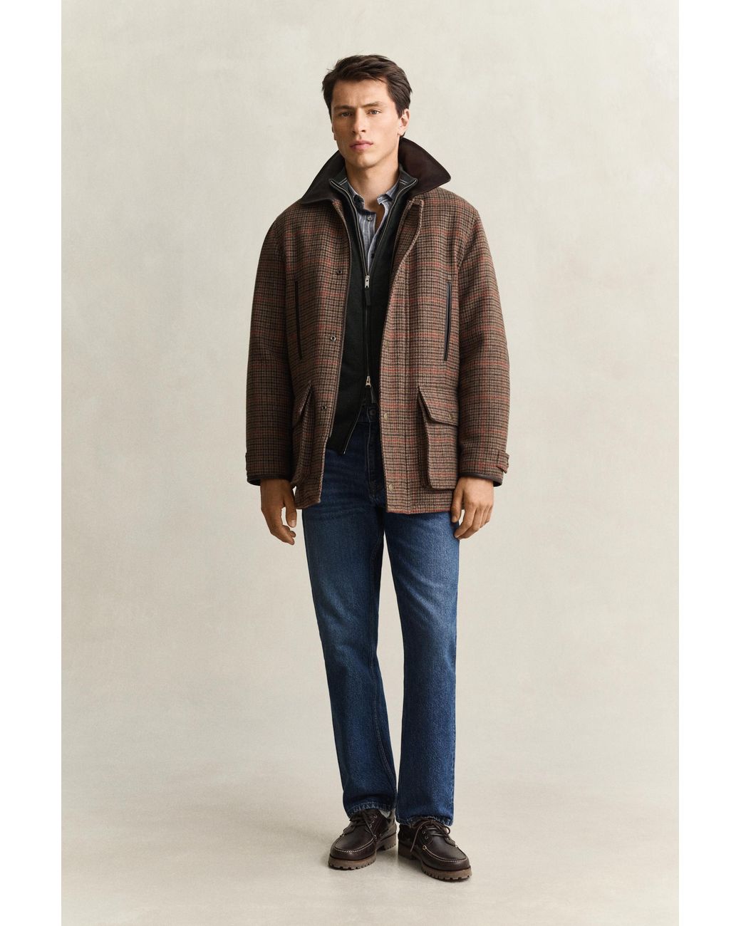 Gant Green Lambswool Zip Cardigan Dark Moss for men