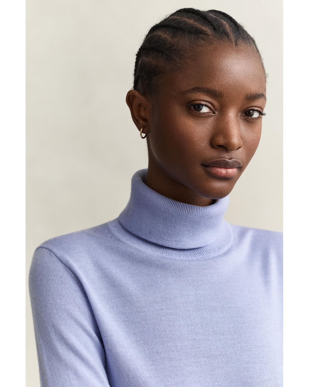 Gant Blue Extra Fine Merino Wool Turtleneck Sweater