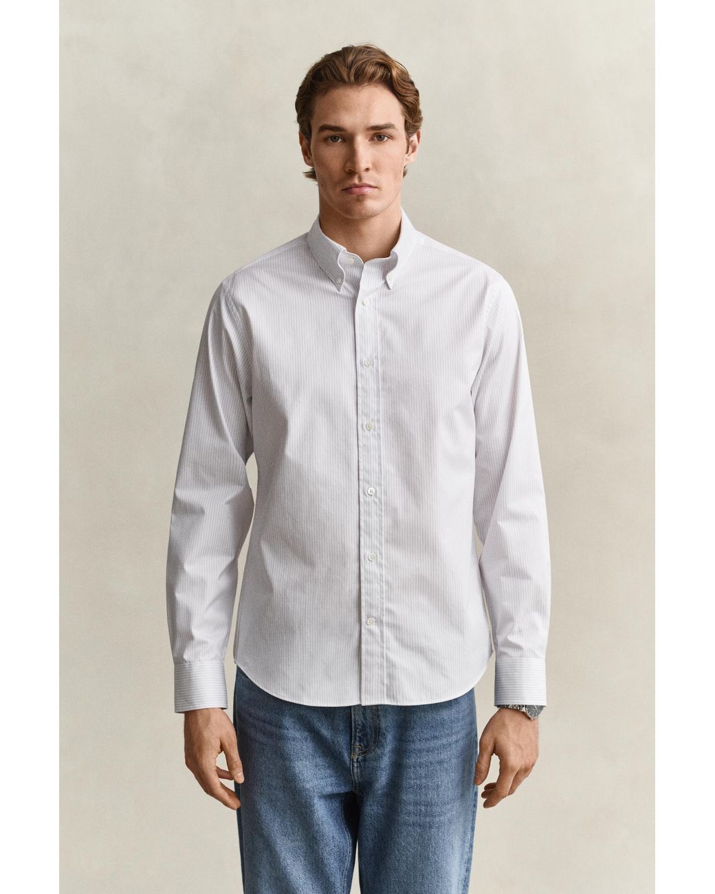Gant Blue Striped Twill Dress Shirt for men