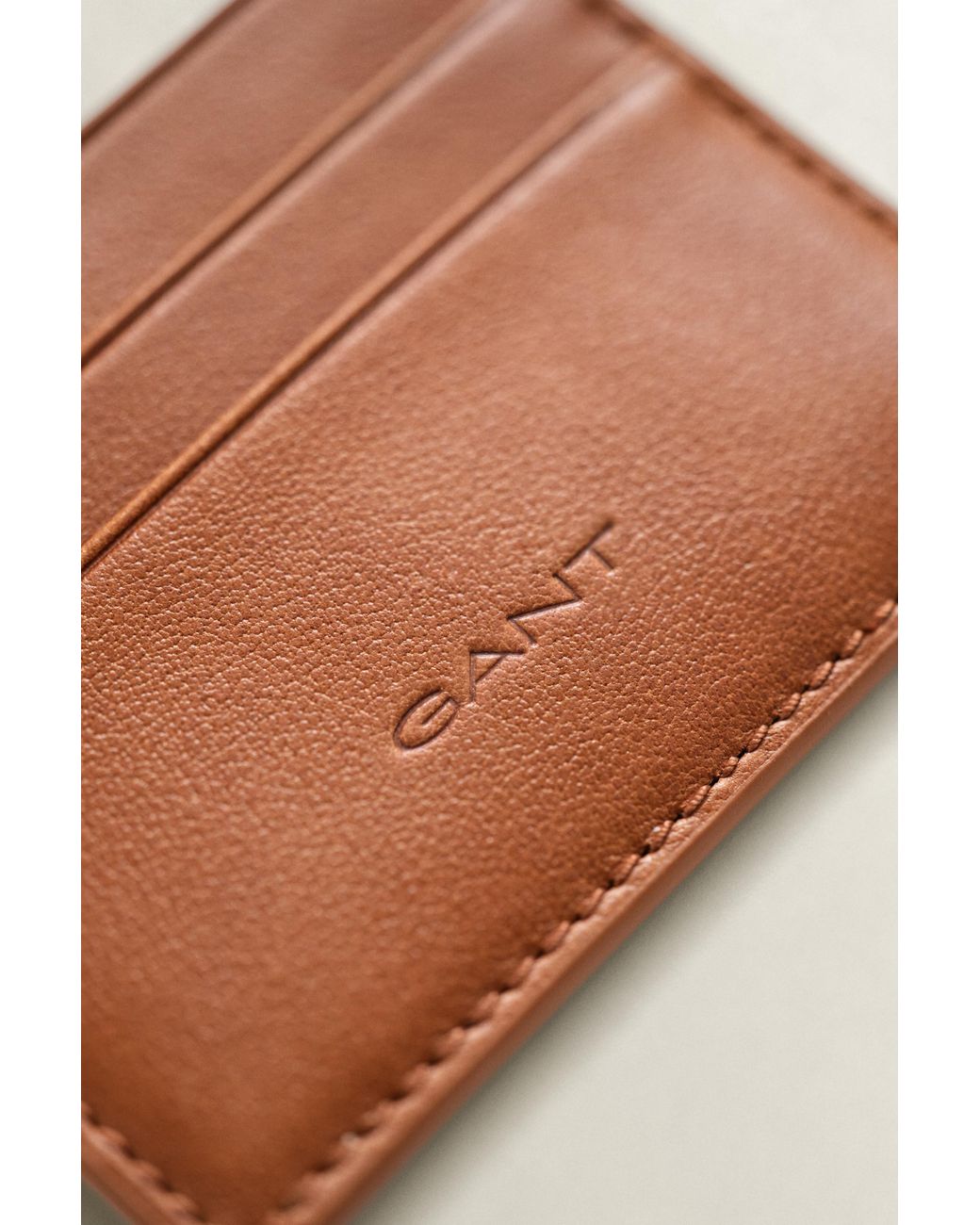 Gant Natural Leather Card Holder Mahogany for men