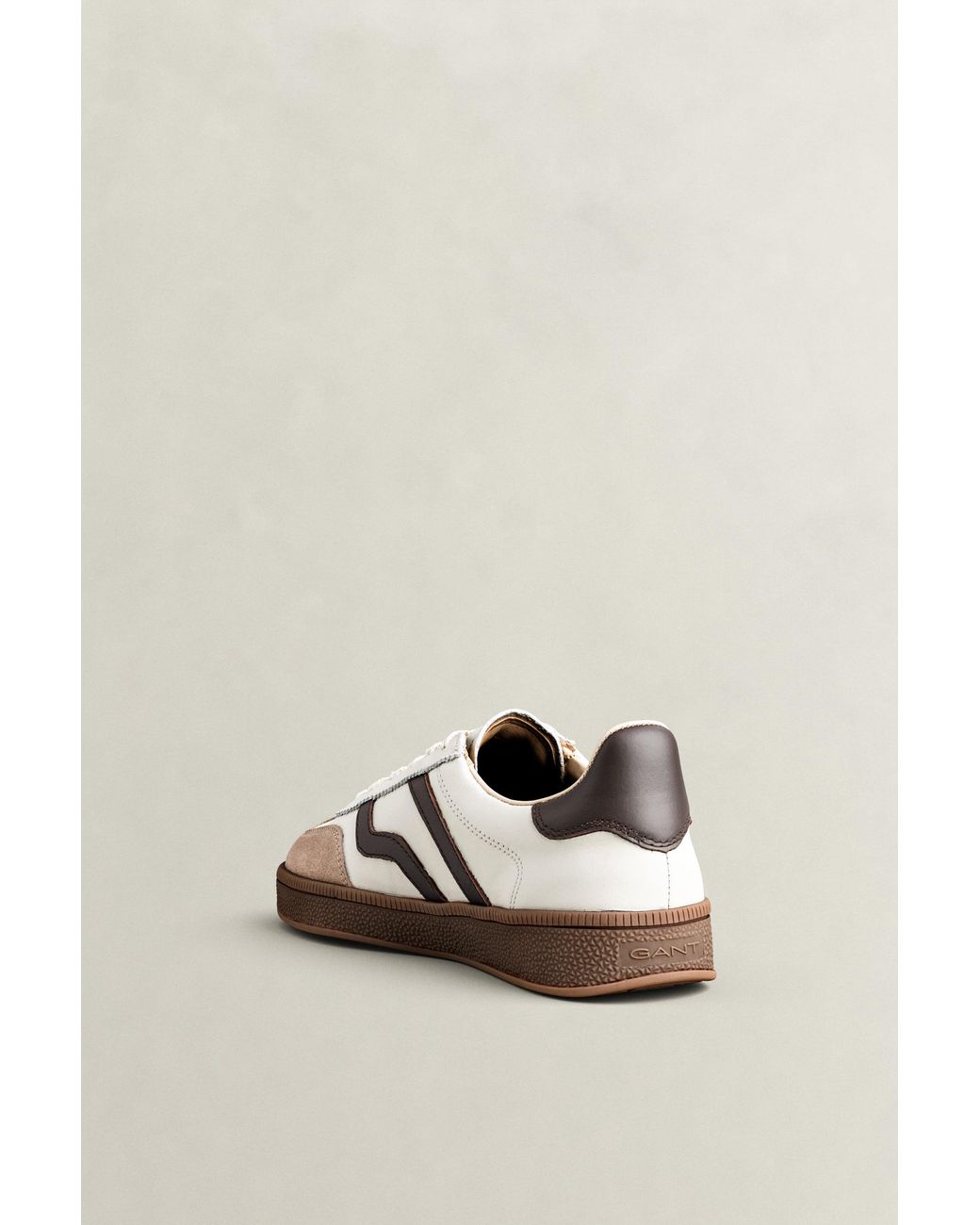 Gant White Cuzima Suede Leather Sneakers Eggshell