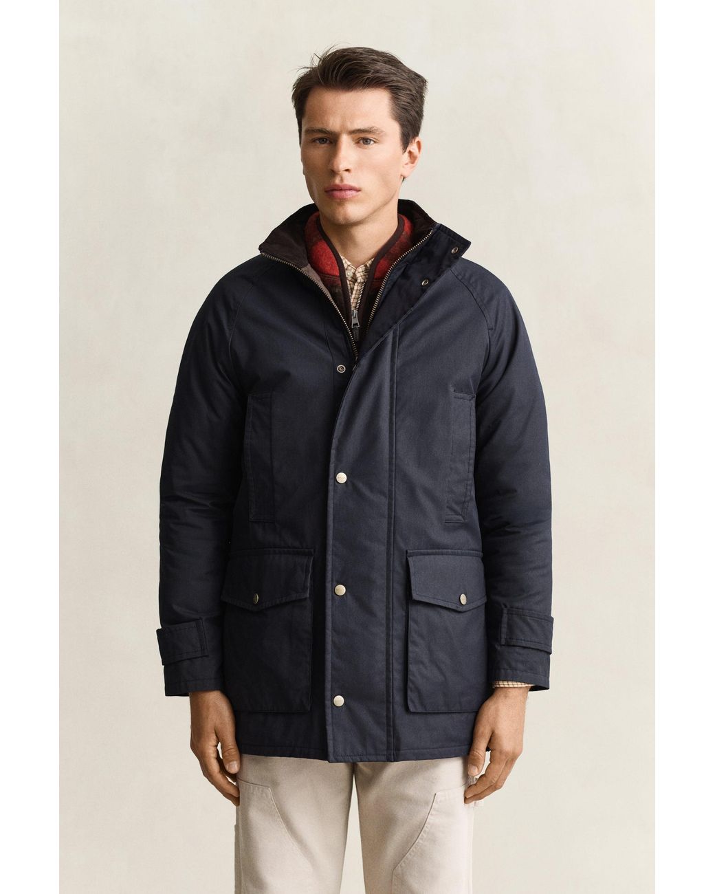 Gant Blue Waxed Double Decker Jacket Evening for men