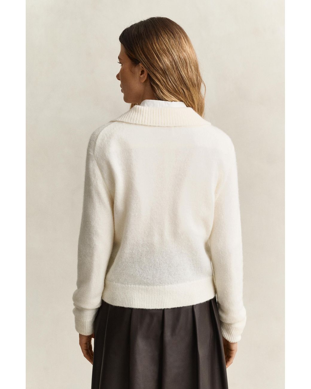 Gant Natural X Yale V-Neck Sweater Cream